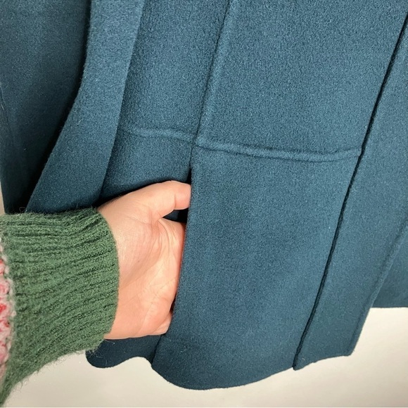 Linda Allard Ellen Tracy 100% wool coat size 10 dark teal - Picture 4 of 8